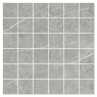 Marmor Mosaik Klinker Prestige Grå Polerad 30x30 (5x5) cm